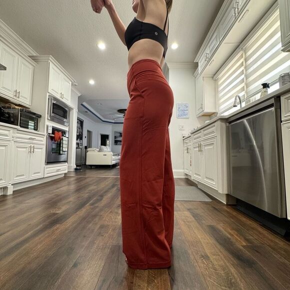 Lululemon Align High-Rise Wide-Leg Pant, Short 30”, Terra Orange, Nulu, EUC, Sz6 - Picture 2 of 8